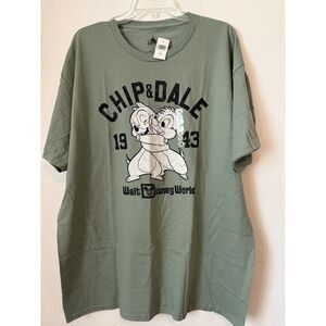 NWT Disney Chip & Dale T-Shirt XL Green Walt Disney World Graphic Tee